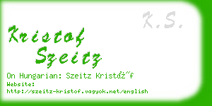 kristof szeitz business card